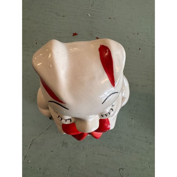 Vintage American Bisque Polka Dot Smiling Pig Sugar Jar Ceramic - Picture 4 of 9